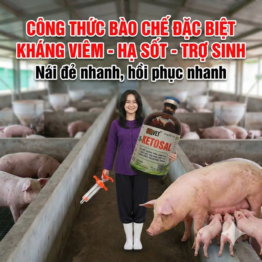 ICO-KETOSAL - Kháng viêm, hạ sốt, giảm đau, trợ sinh, tăng sức giặn đẻ