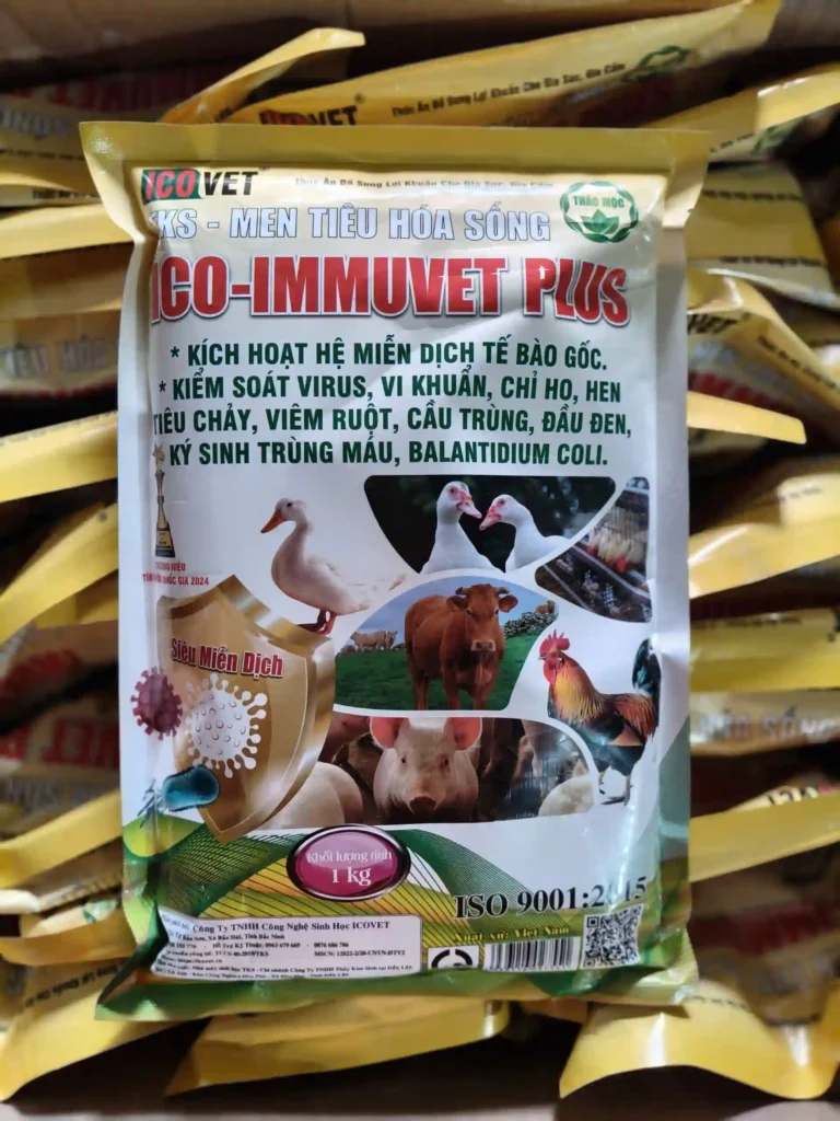 ICO-IMMUVET PLUS - Kháng virus, vi khuẩn, nấm, protozoa, giải độc tố nấm mốc